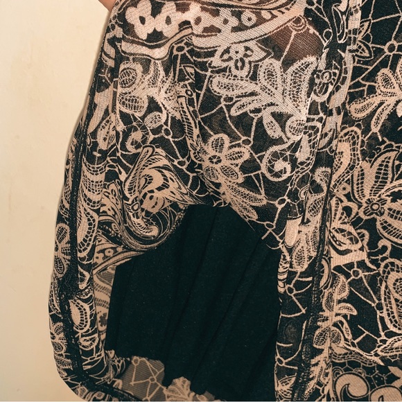 Black and Brown Short Sleeve Dress Sequined Neckline Size M - Picture 6 of 6